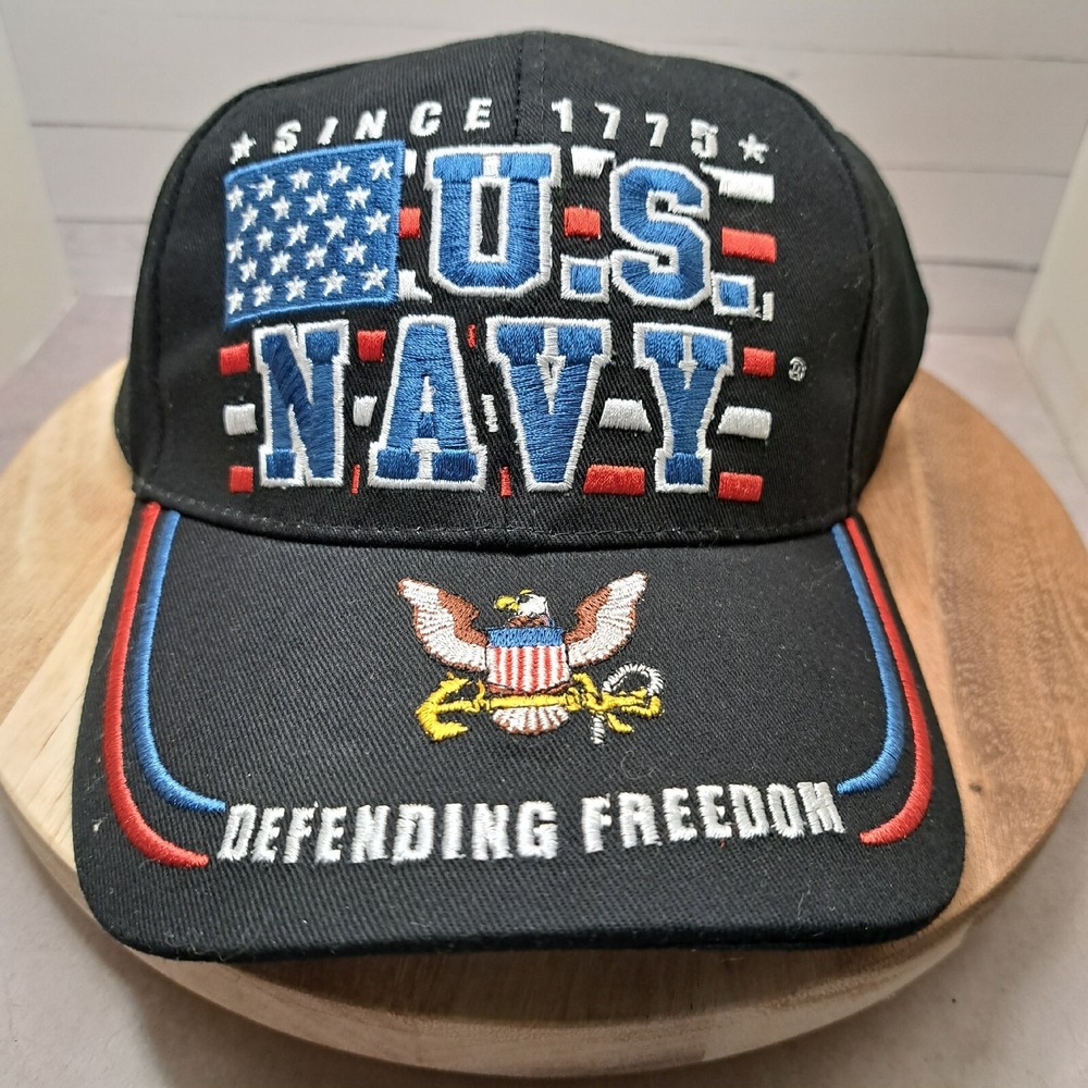 U.S. Navy Defending Freedom Hat Baseball Cap Hook And Loop Military New